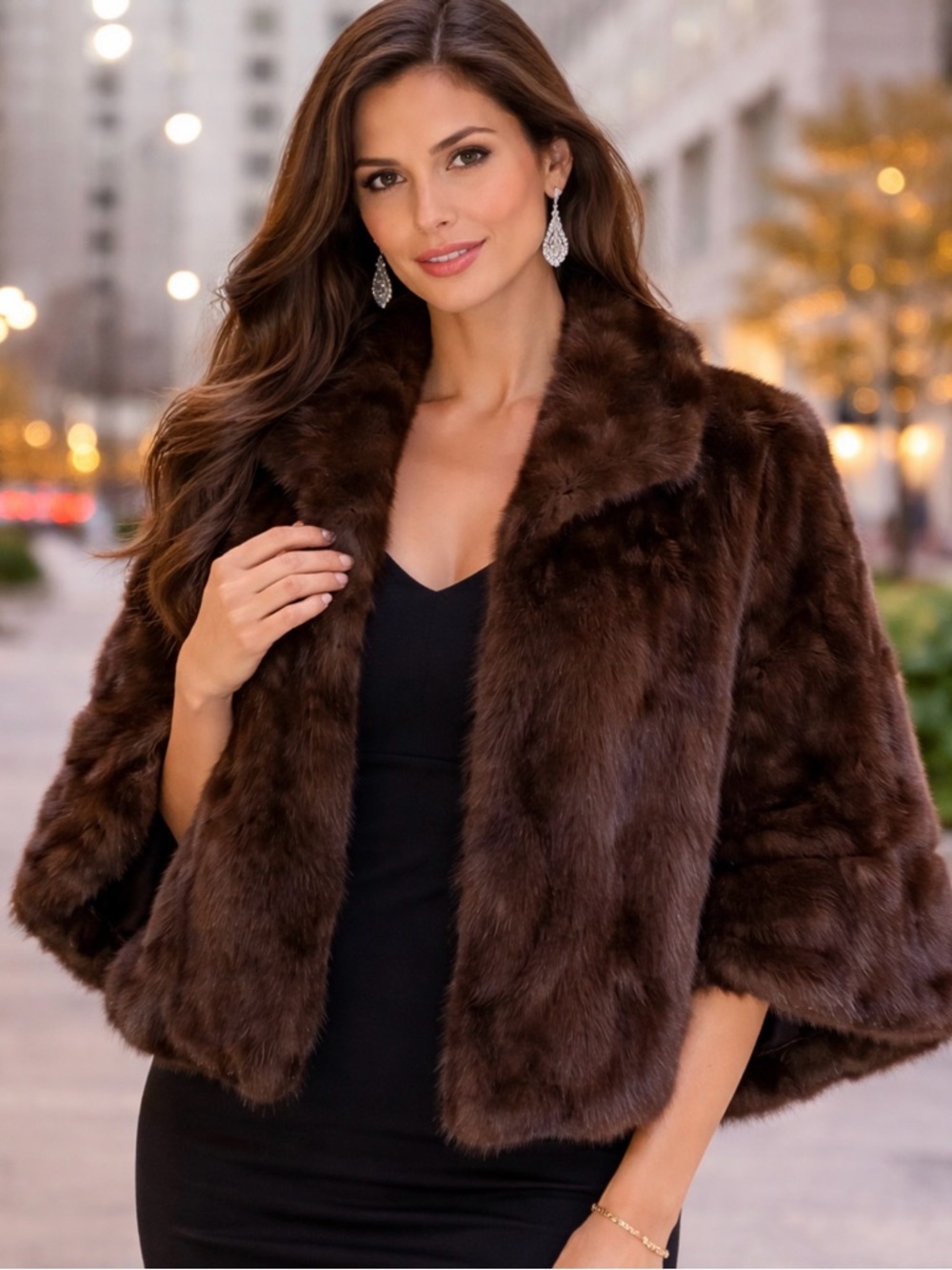 Vintage Early-Mid 1900’s Brown Mink Fur Stole Cape Shawl Size S/M Jacket